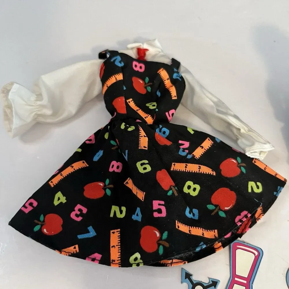Barbie Teacher Accessories Lot Dress, Dark Hair Boy, Teaching Tools 1995 Mattel